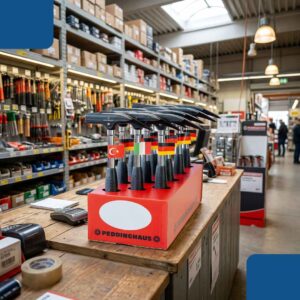 Peddinghaus Latthammer Fan Hammer Thekendisplay mit Flaggen